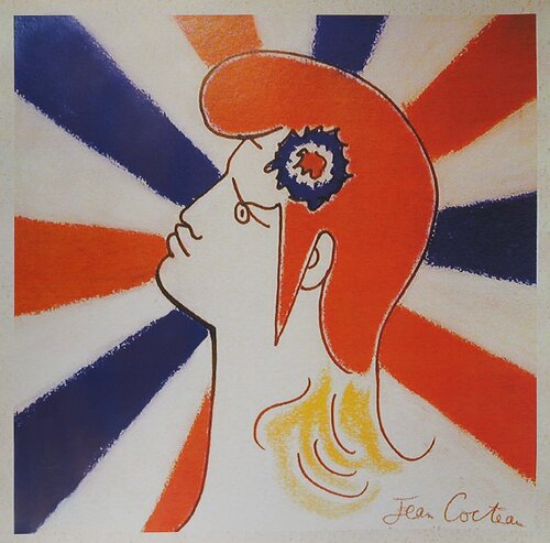 La Marianne, Affiche originale d'époque signée di Jean Cocteau, Stampa in vendita su Singulart