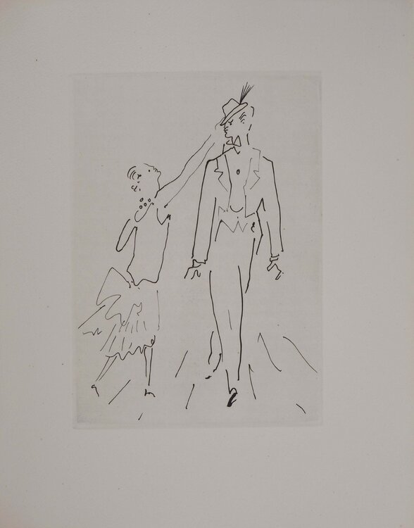 Le bal du comte d'Orgel, Essayages, Gravure originale Jean Cocteau