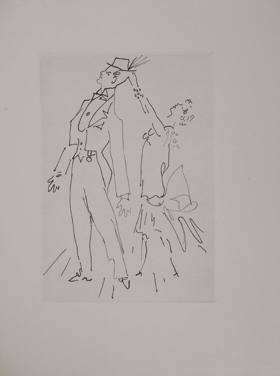 Le bal du comte d'Orgel, La modiste, gravure originale Jean Cocteau