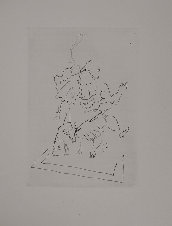 Le bal du comte d'Orgel, La commère, gravure originale Jean Cocteau