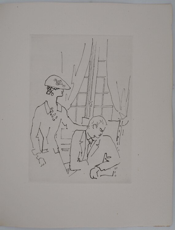 Le bal du comte d'Orgel, Un réconfort bienvenu, gravure originale Jean Cocteau