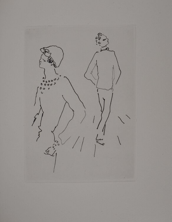 Le bal du comte d'Orgel, La distance, gravure originale Jean Cocteau