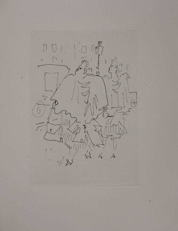 Le bal du comte d'Orgel, Le départ, Gravure originale Jean Cocteau