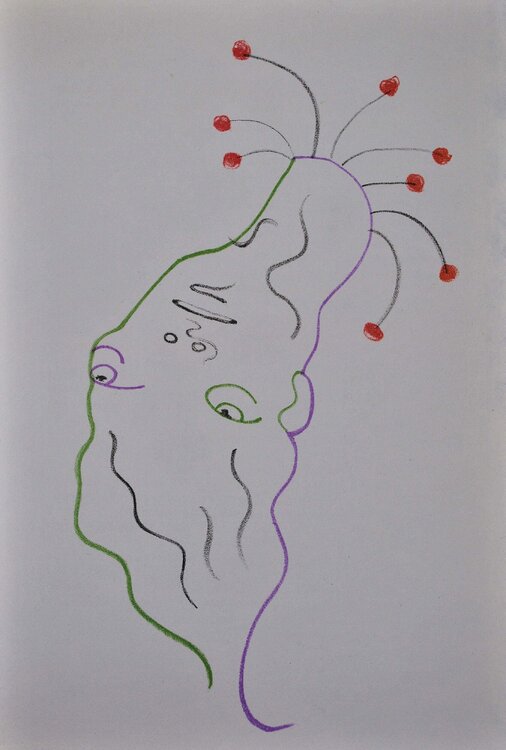 La tête coupée, Lithographie originale Jean Cocteau