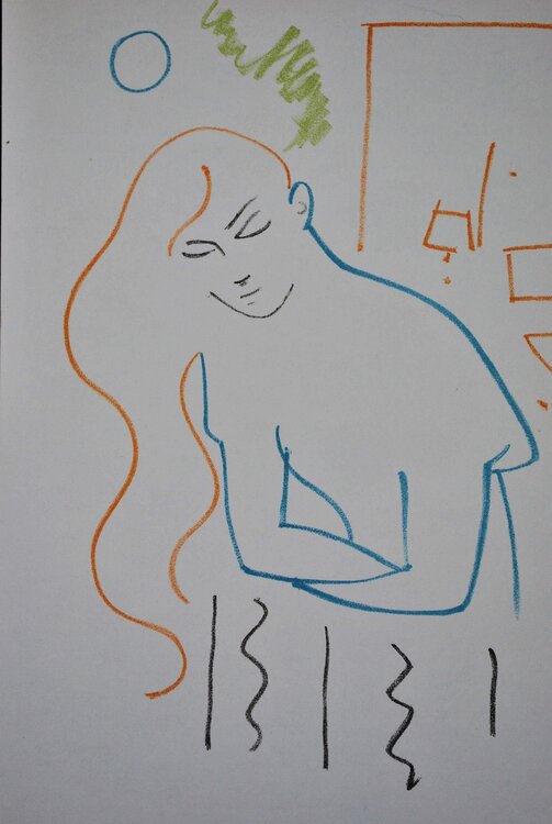 Jeune femme au balco Jean Cocteau