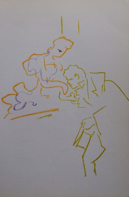 Galanterie, Lithographie originale Jean Cocteau