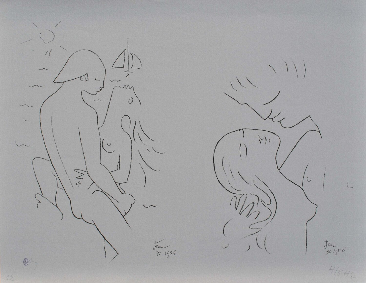 Amour en bord de mer Jean Cocteau Impresión en venta