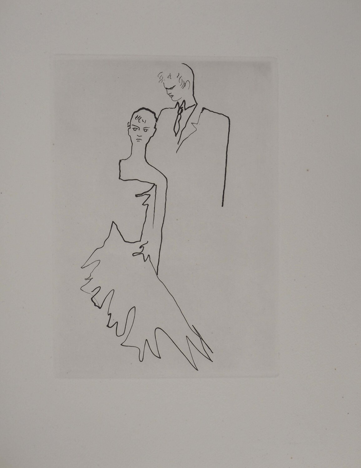 Le bal du comte d'Orgel, Les amoureux, gravure originale Jean Cocteau Print for sale