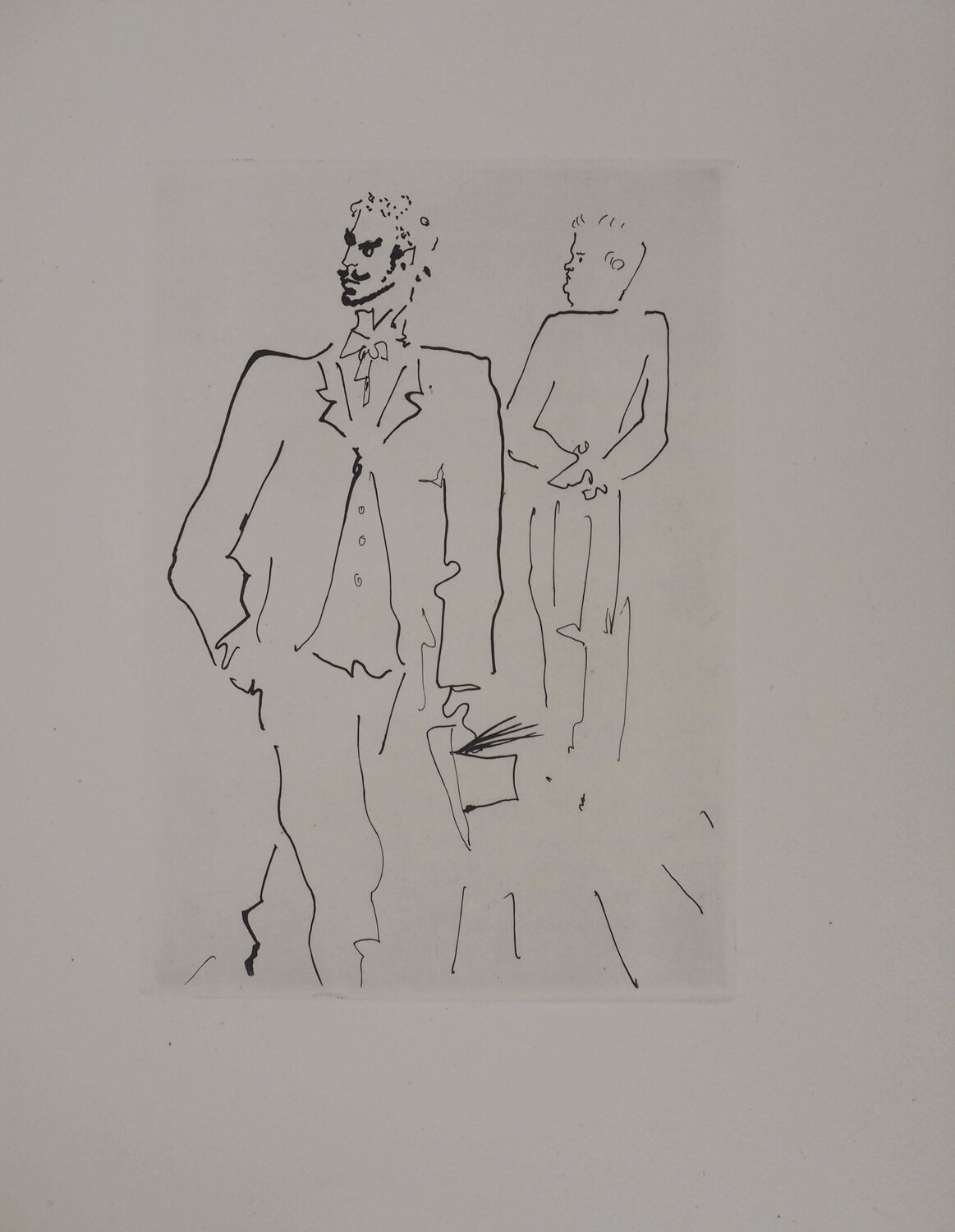 Le bal du comte d'Orgel, L'indifférence, Gravure originale Jean Cocteau Print for sale