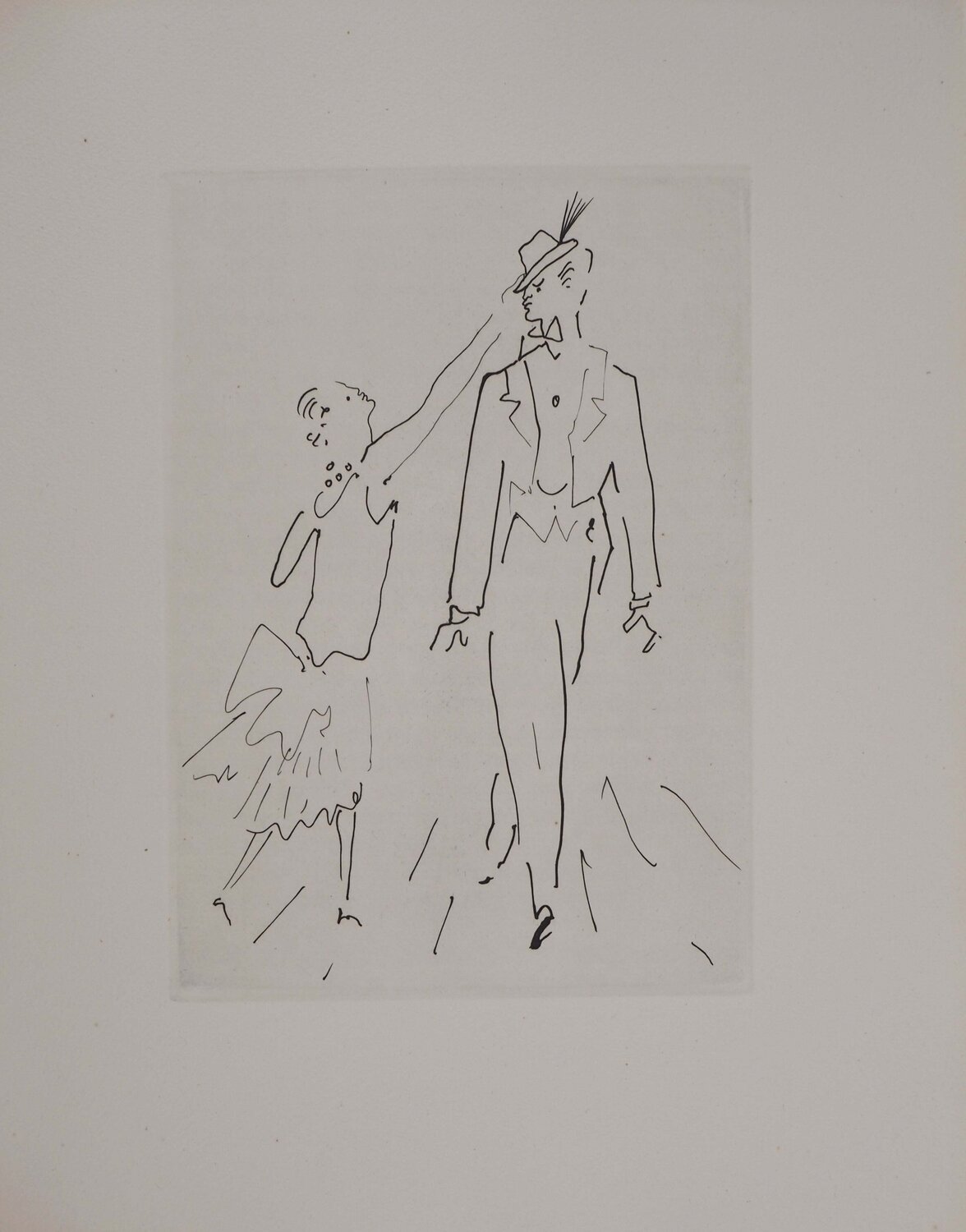 Le bal du comte d'Orgel, Essayages, Gravure originale Jean Cocteau Impresión en venta