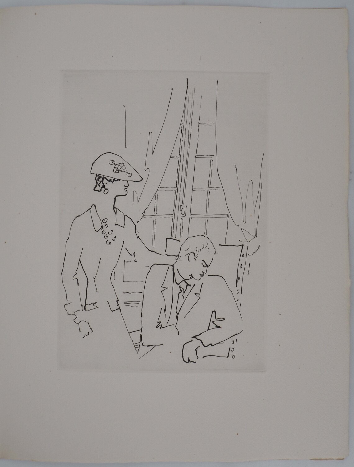 Le bal du comte d'Orgel, Un réconfort bienvenu, gravure originale Jean Cocteau Stampa in vendita