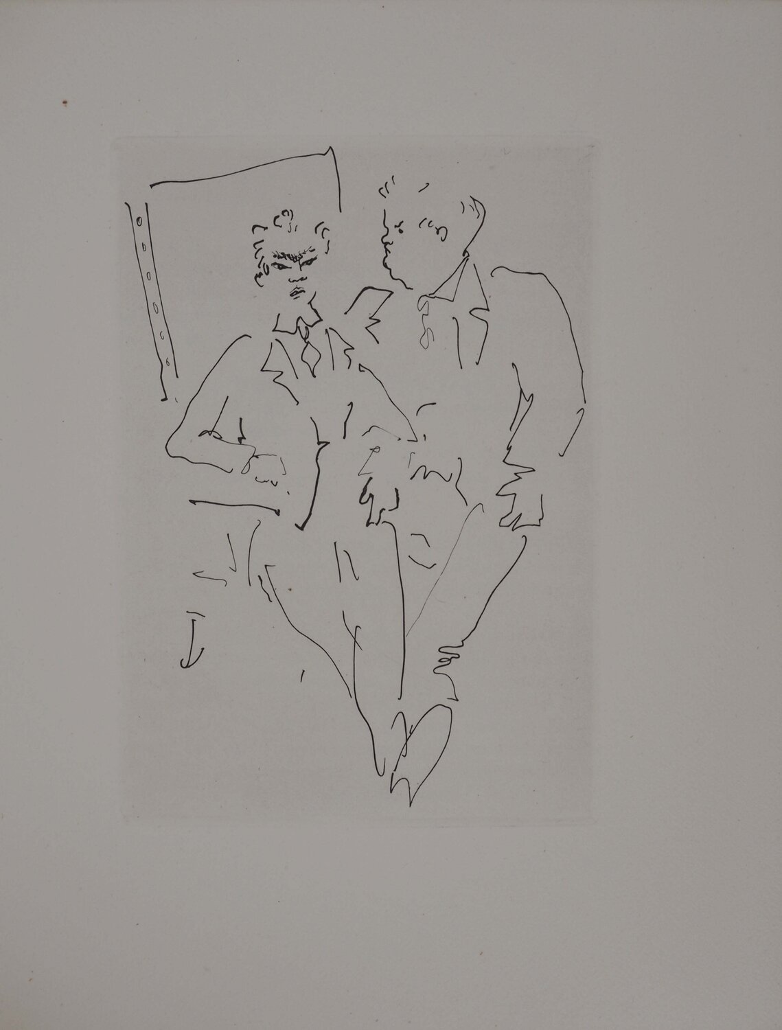 Le bal du comte d'Orgel, Petits secrets entre amis, gravure originale Jean Cocteau Impresión en venta