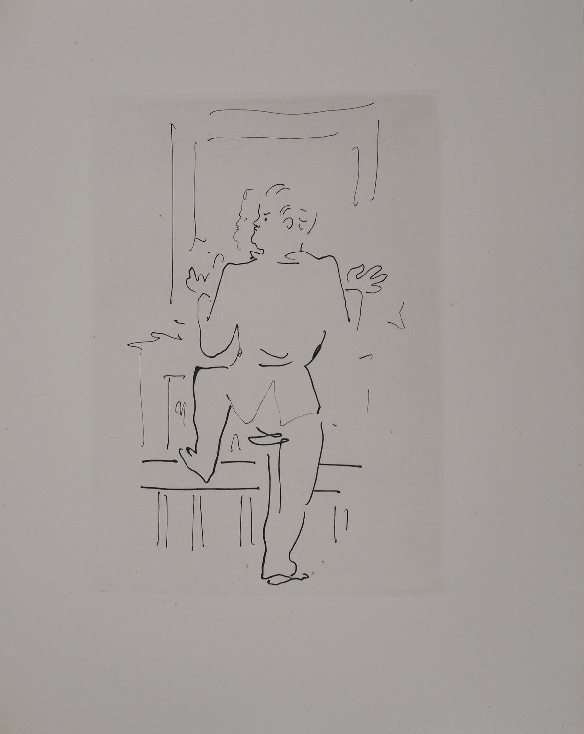 Le bal du comte d'Orgel, Reflet dans le miroir, Gravure originale Jean Cocteau Impresión en venta