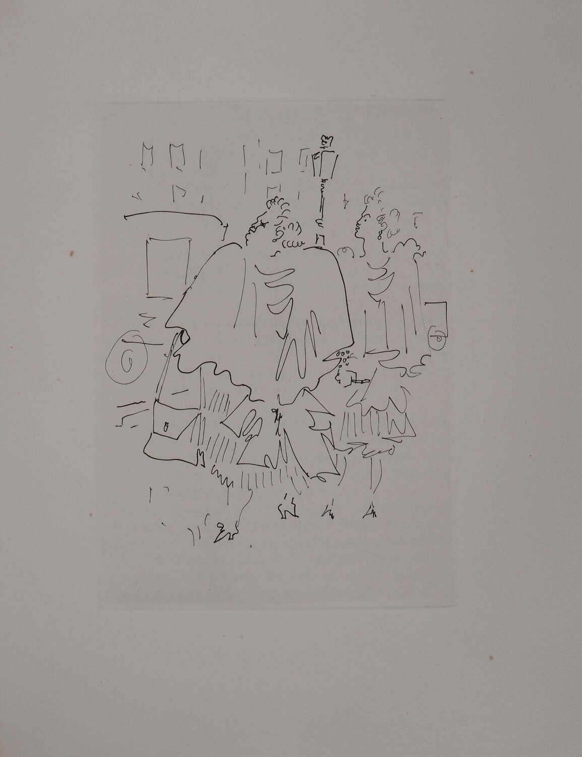 Le bal du comte d'Orgel, Le départ, Gravure originale Jean Cocteau Stampa in vendita