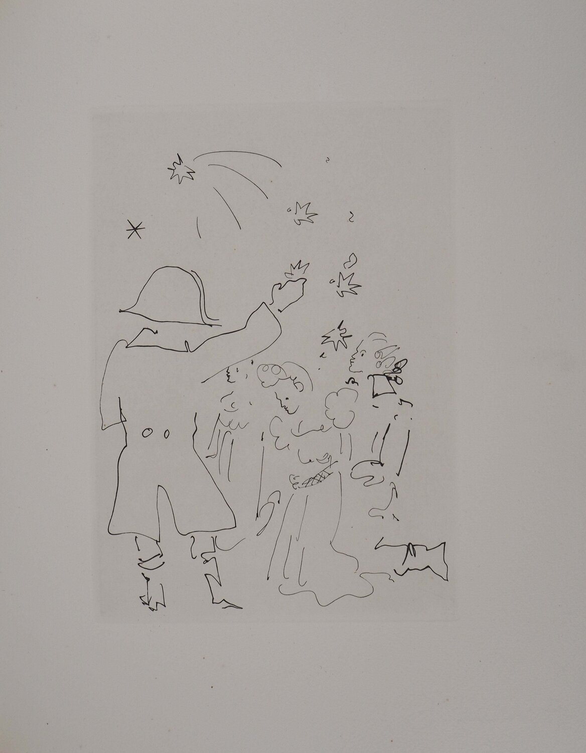 Le bal du comte d'Orgel, Le feu d'artifice, Gravure originale Jean Cocteau Afdruk te koop