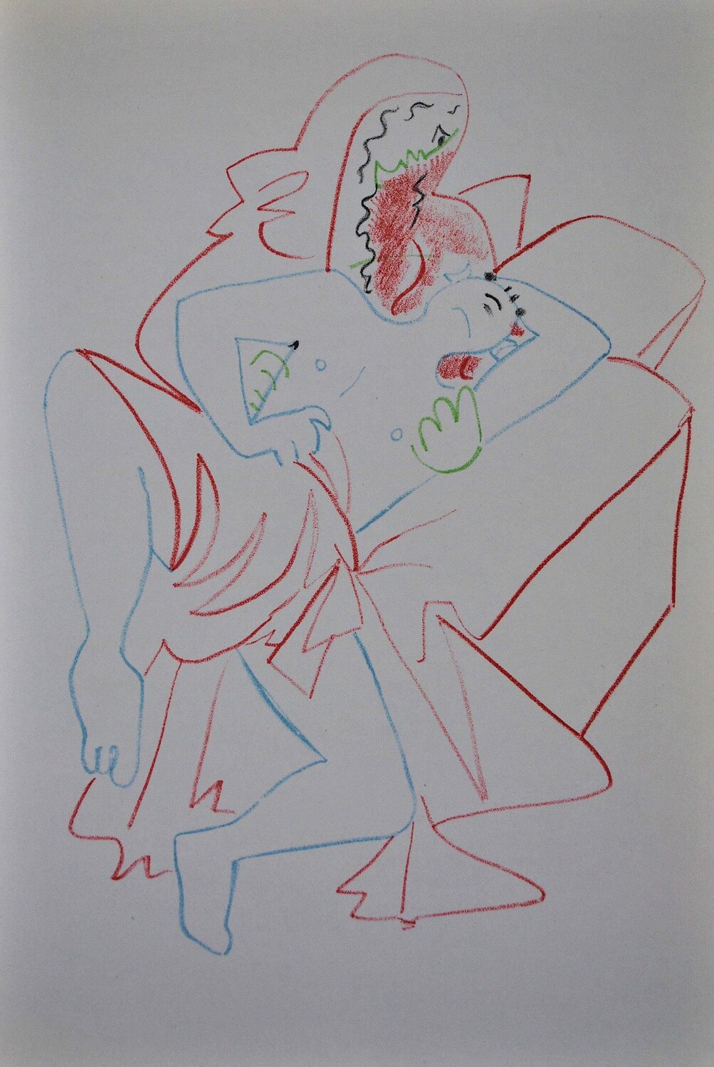 Au chevet du fils, Lithographie originale Jean Cocteau Afdruk te koop