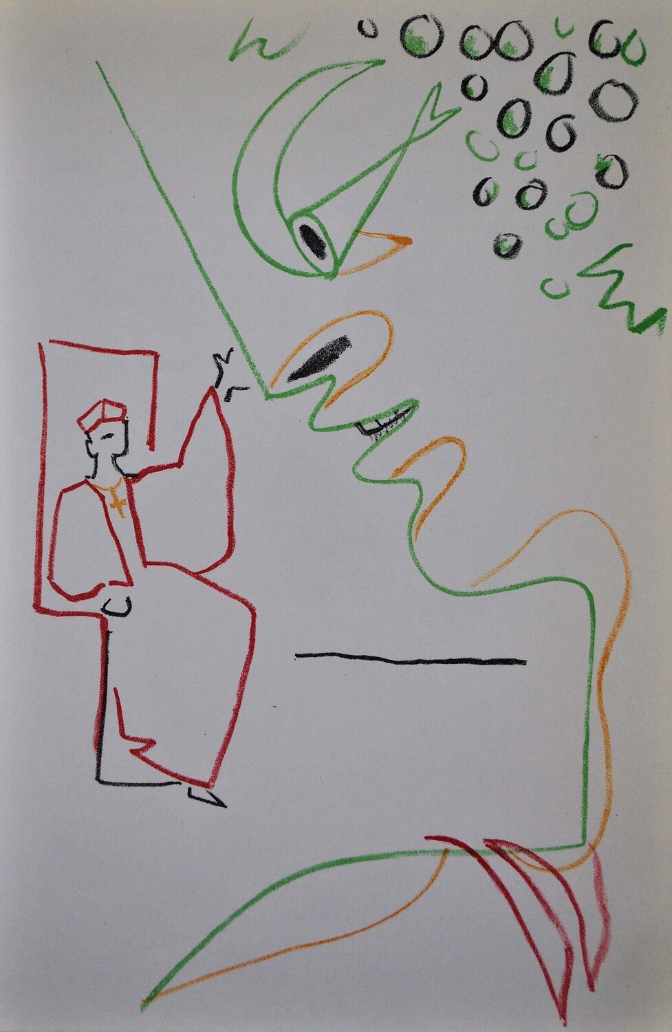 Le messager du pape, Lithographie originale Jean Cocteau Print for sale