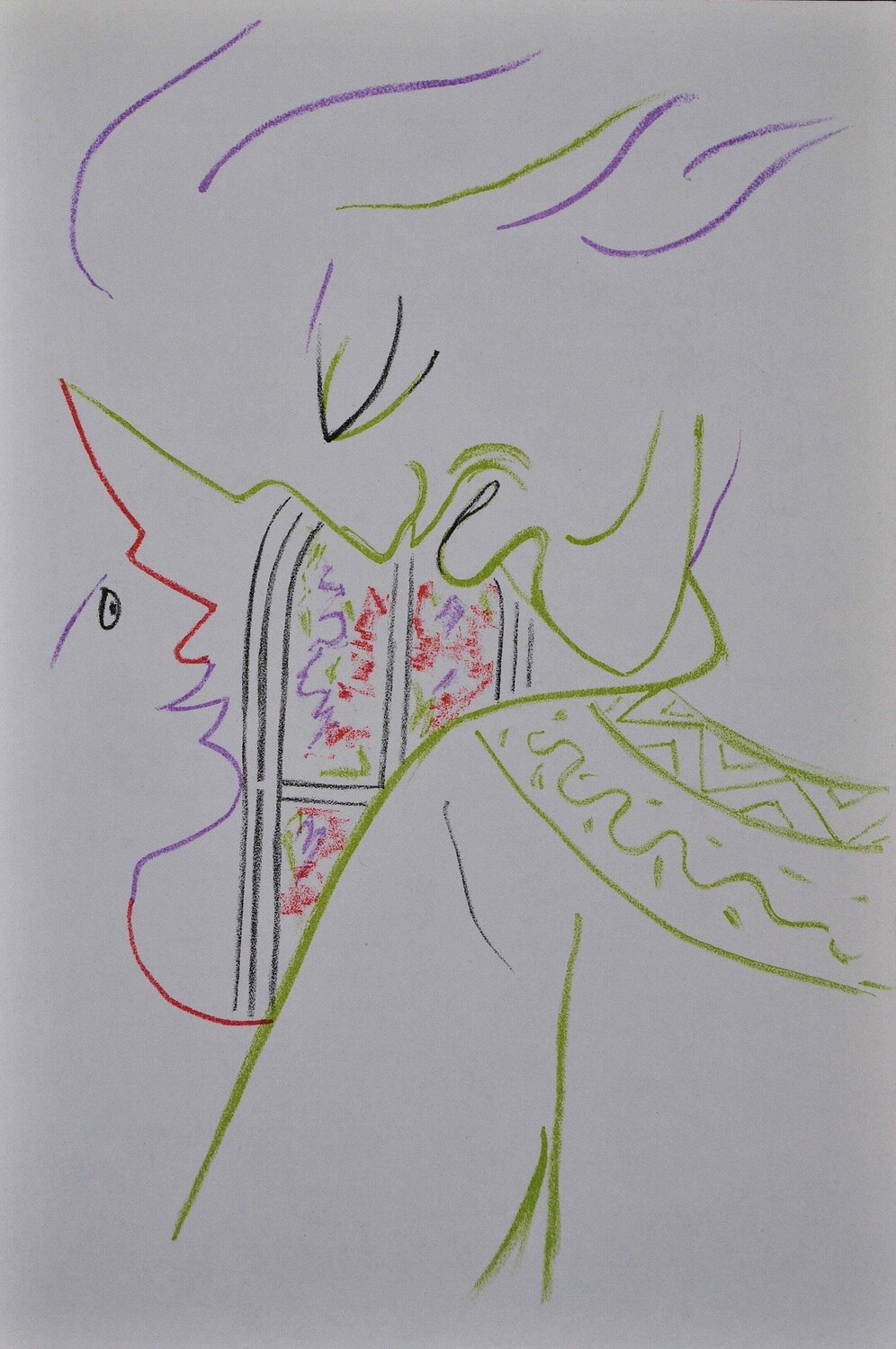 Colère du père, Lithographie originale Jean Cocteau Print for sale