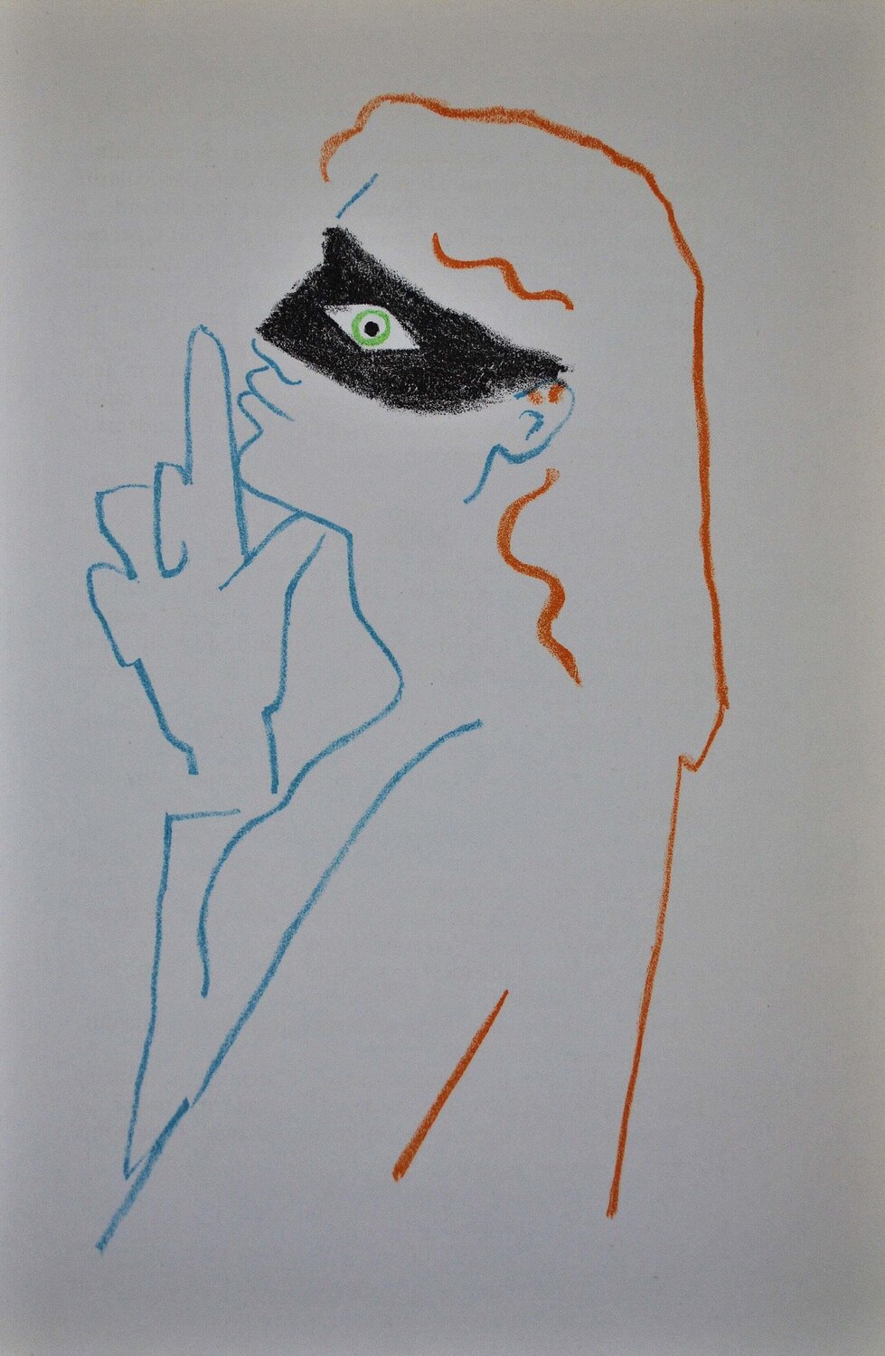 Femme secrète, Lithographie originale Jean Cocteau Print for sale