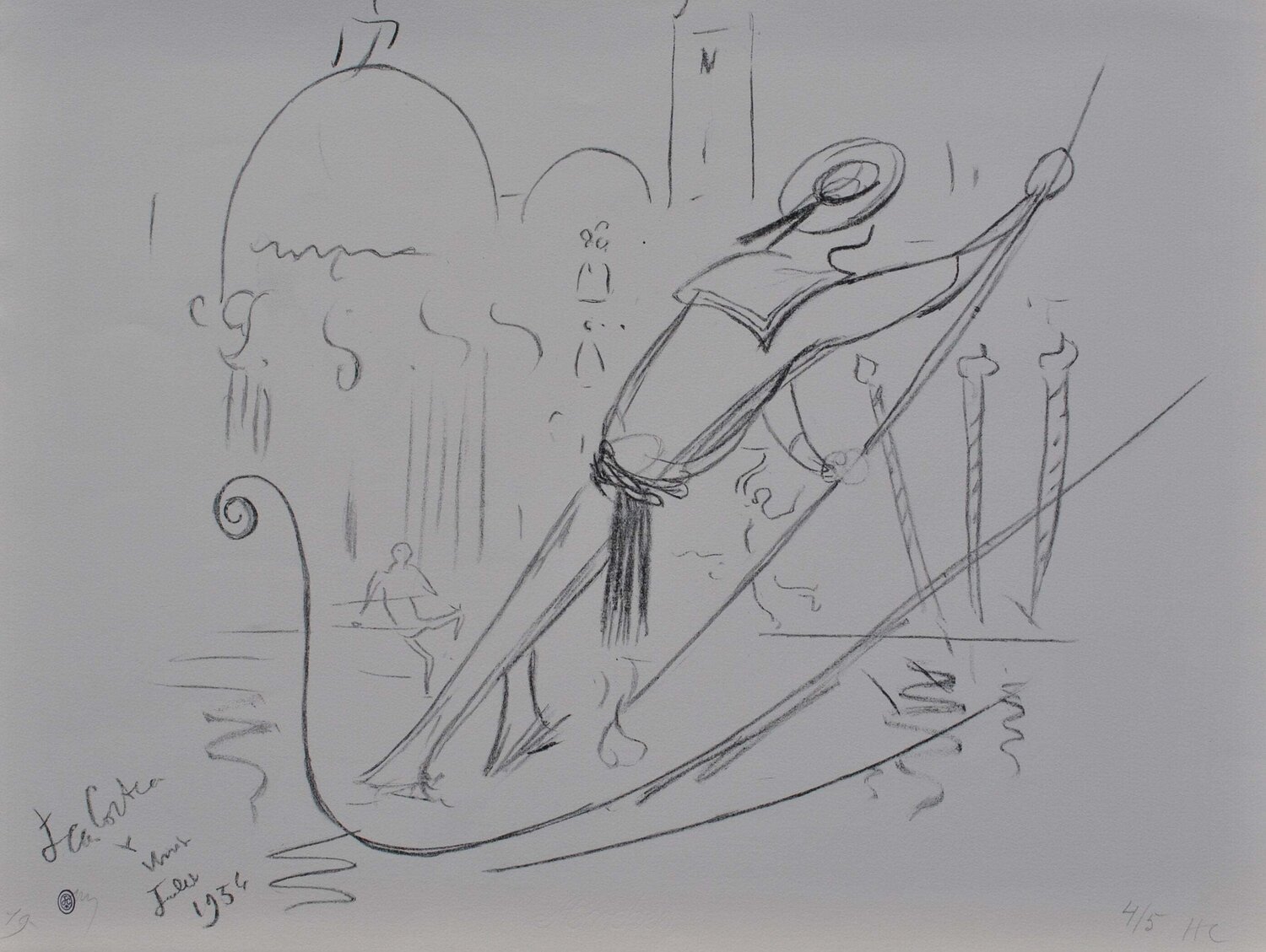 Gondolier à Venise Jean Cocteau Druck zu verkaufen
