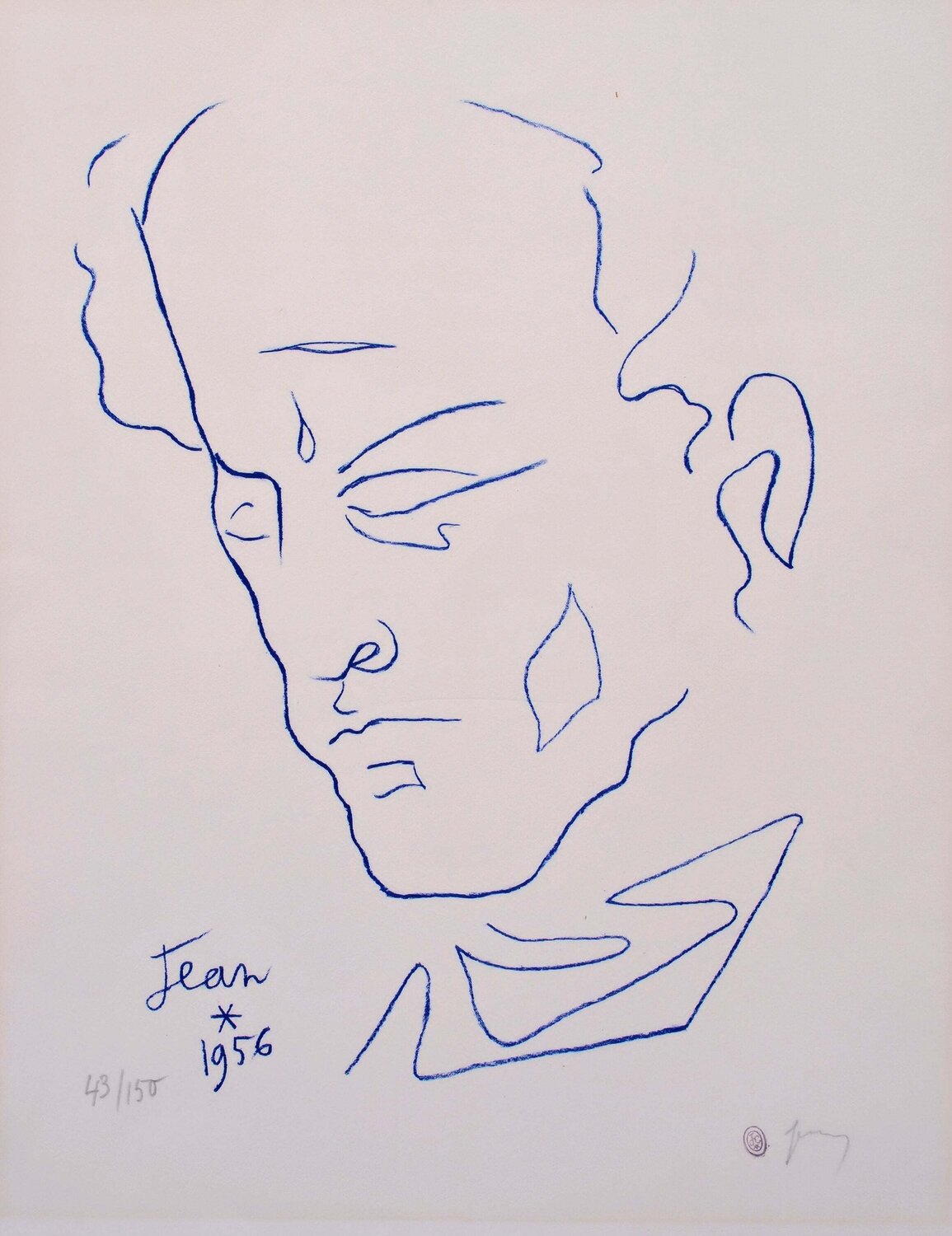 Autoportrait en bleu Jean Cocteau
