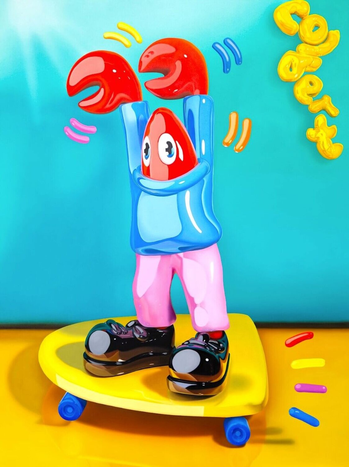 Lobster Skateboard Philip Colbert