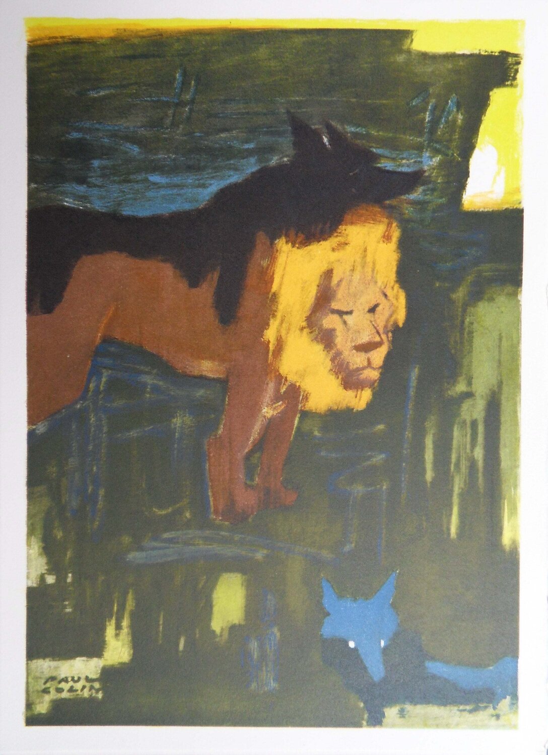 Le lion et le loup Paul Colin Print for sale