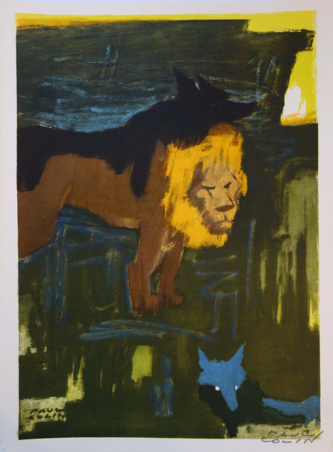 Le lion et le loup Paul Colin Print for sale