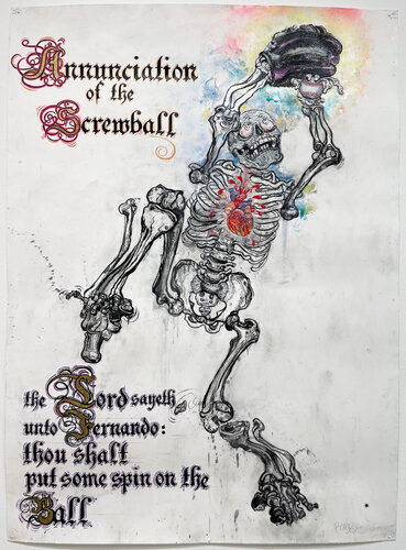Annunciation of the Screwball di Robbie Conal, Pittura in vendita su Singulart