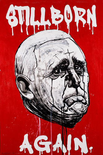 Mike Pence (Stillborn Again) par Robbie Conal, Peinture en vente sur Singulart