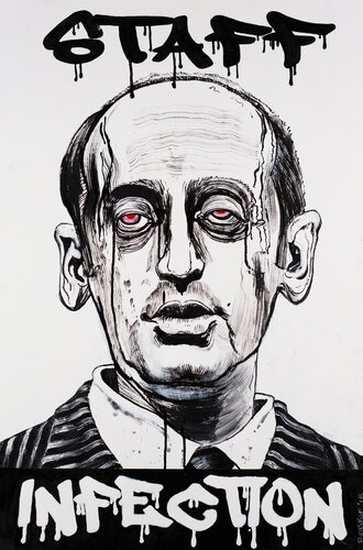 Stephen Miller, Staff Infection par Robbie Conal, Peinture en vente sur Singulart