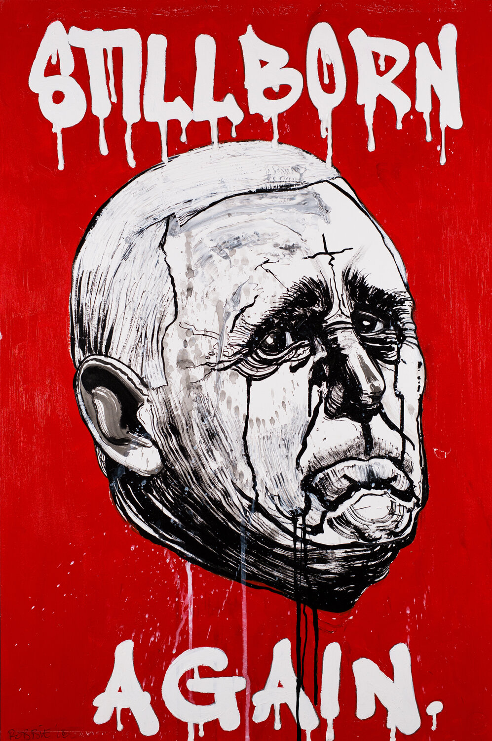 Mike Pence (Stillborn Again) Robbie Conal Peinture originale à vendre