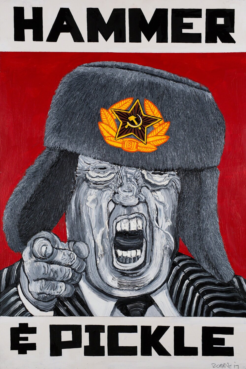 Donald J. Trump (Hammer & Pickle) Robbie Conal Pintura original en venta