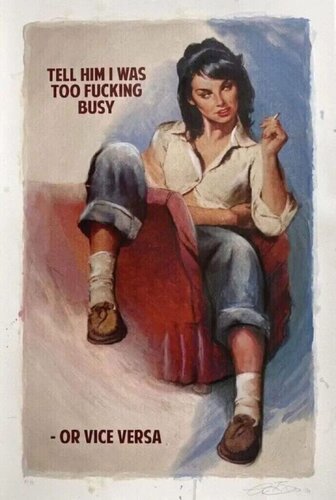 Tell Him I Was Too Fucking Busy - Or Vice Versa by The Connor Brothers, Print for Sale on Singulart