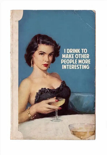 I Drink To Make Other People More Interesting (Blue) by The Connor Brothers, Print for Sale on Singulart