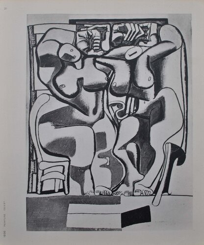 Deux femmes debout à la chaise van Le Corbusier, Afdruk te koop op Singulart