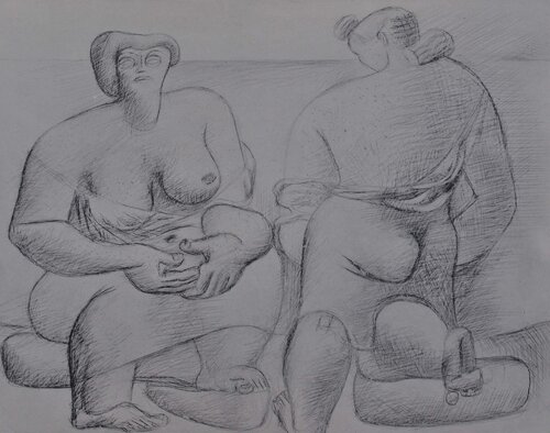 Deux femmes assises à moitié nue Le Corbusier