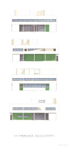 Villa Savoye, Four Elevations van Le Corbusier, Afdruk te koop op Singulart