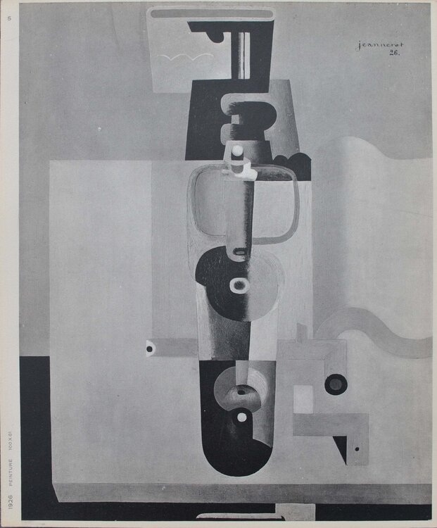 Nature morte Bouteille et livre , héliogravure signée, 1938 Le Corbusier