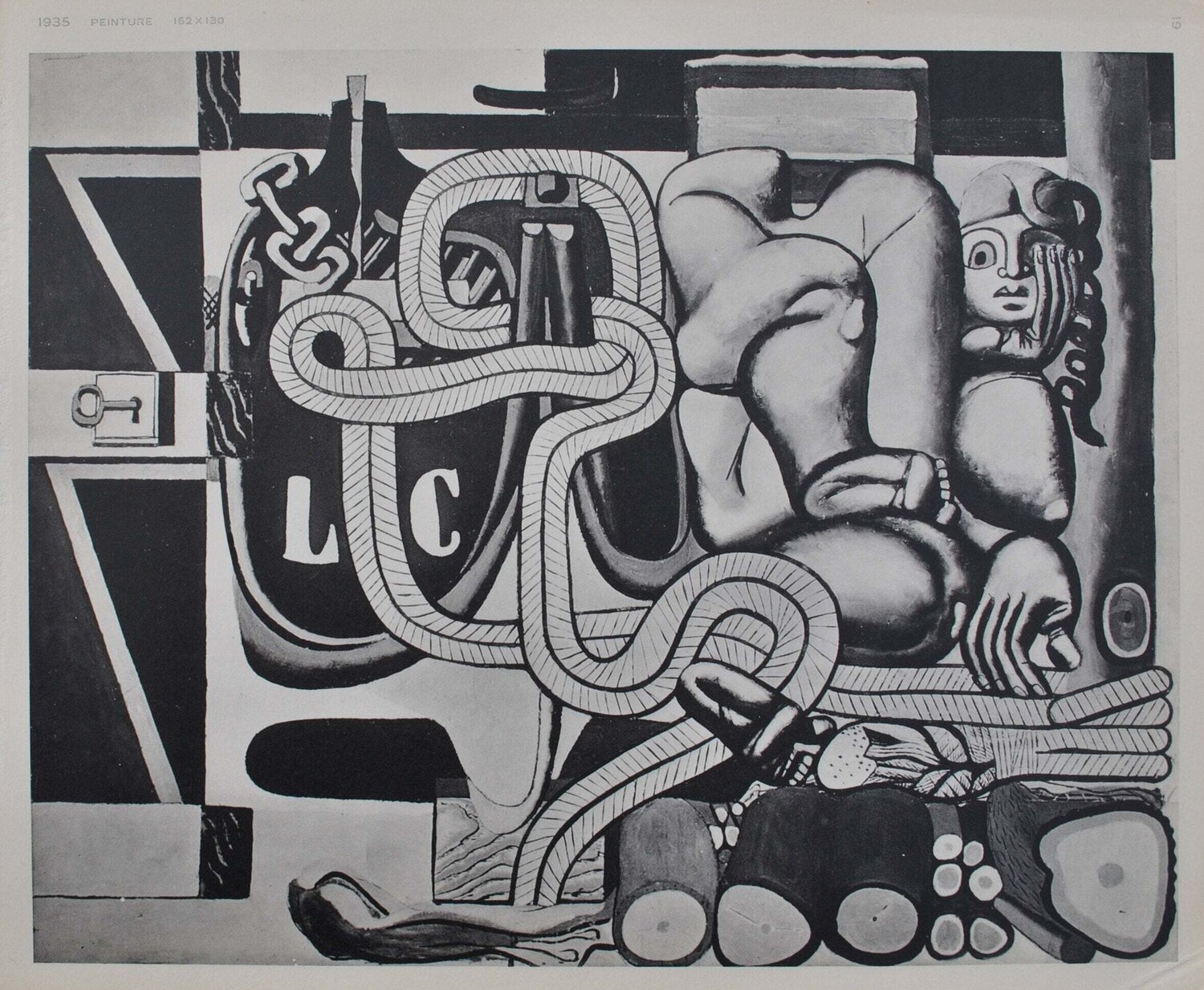 Femme, cordage et porte ouverte, héliogravure, 1938 Le Corbusier Afdruk te koop
