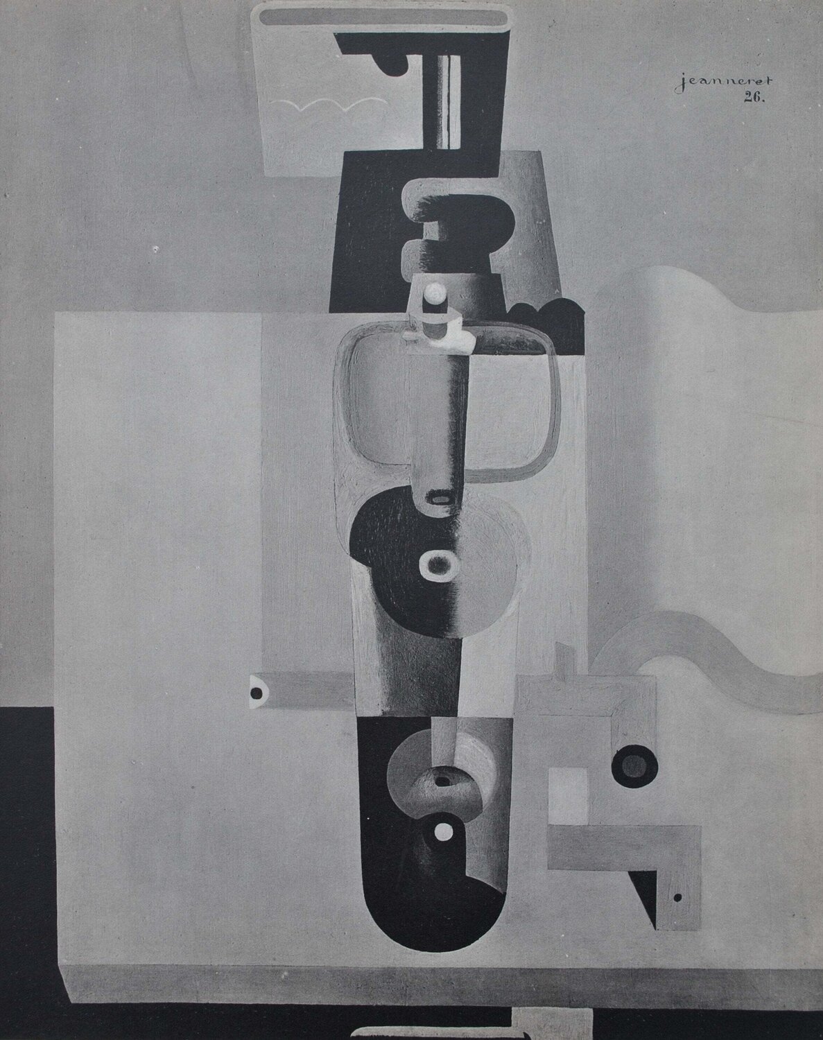 Nature morte Bouteille et livre Le Corbusier Druck zu verkaufen