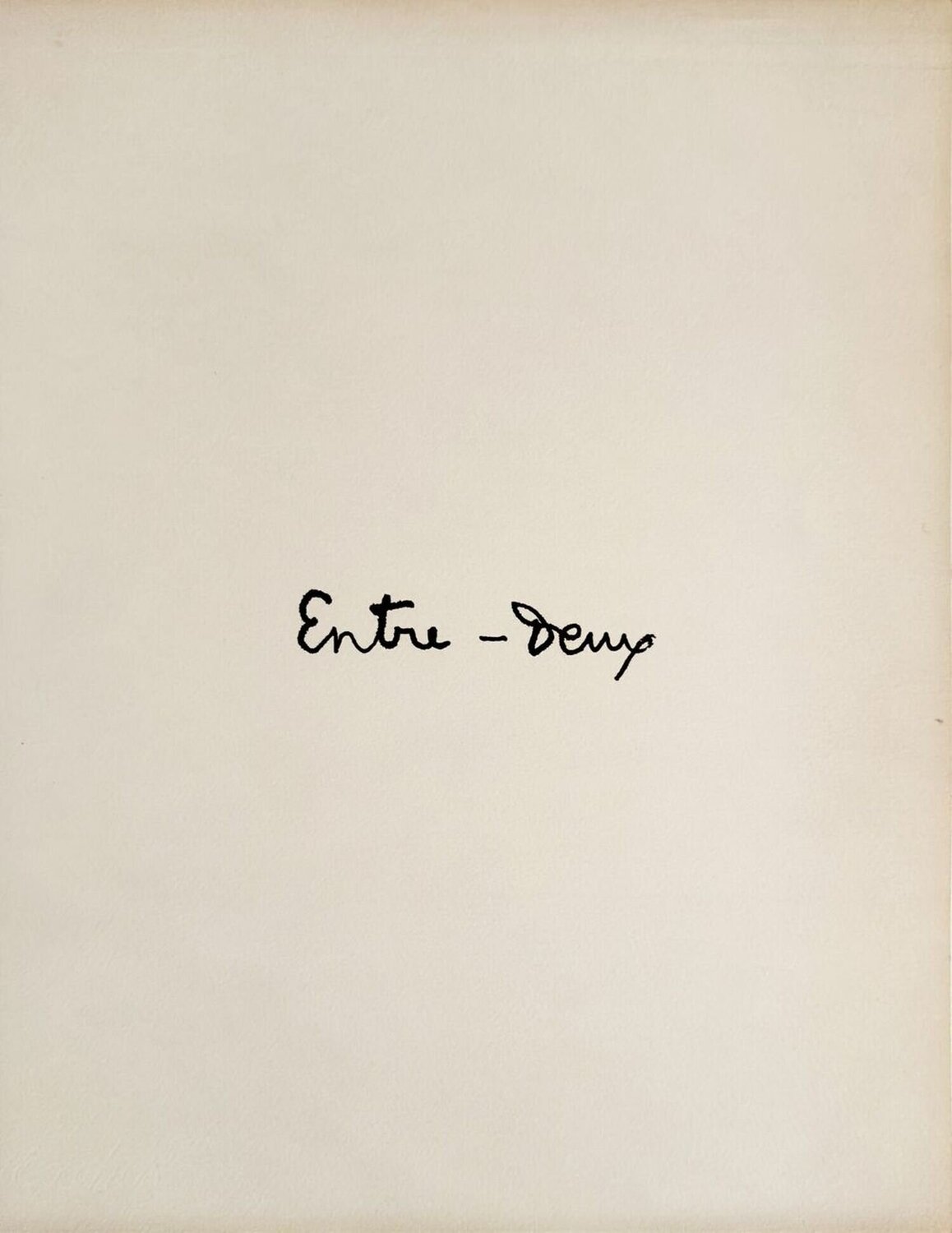 Entre-Deux - Titre Le Corbusier Opera su carta in vendita