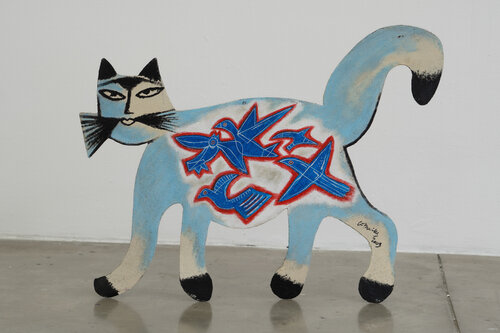 Chat Bleu Avec Des Oiseaux di Corneille, Scultura in vendita su Singulart
