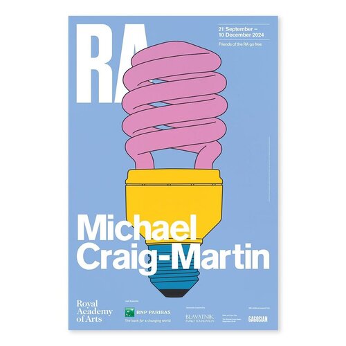 Royal Academy London Exhibition Poster (light bulb) van Michael Craig-Martin, Afdruk te koop op Singulart