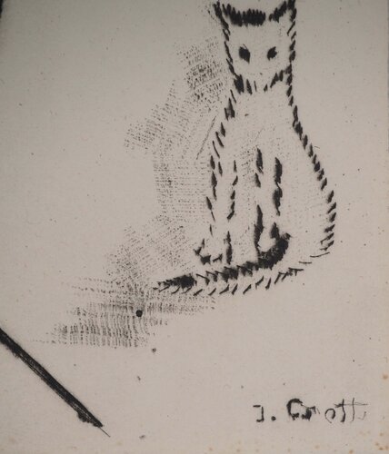 Coquelicots et le chaton by Jean Crotti, Print for Sale on Singulart