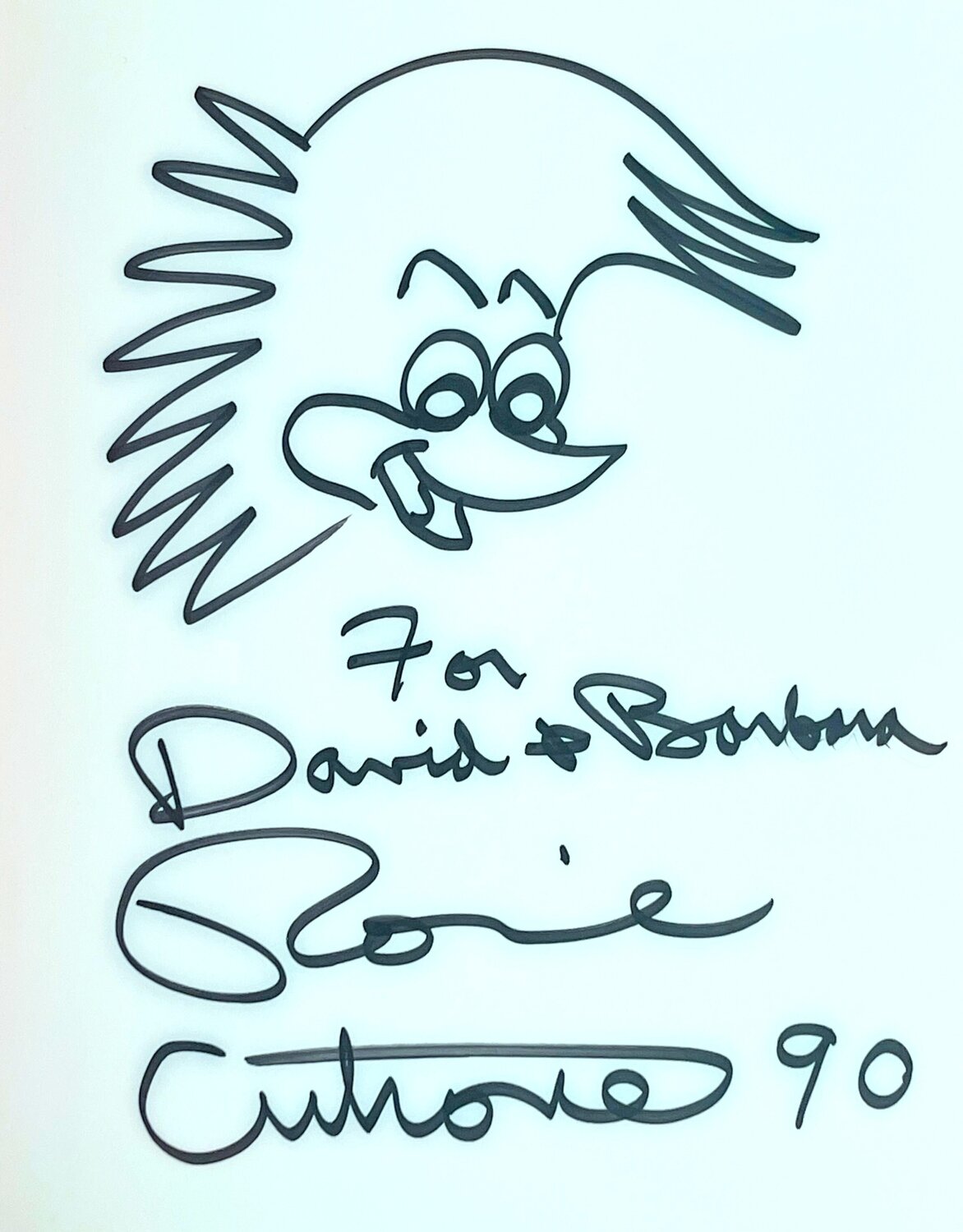 Original bird drawing (hand signed and inscribed by Ronnie Cutrone) Ronnie Cutrone Opera su carta in vendita