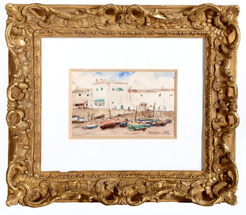 Boats on the Shore by Georges d'Espagnat, 종이 for Sale on Singulart