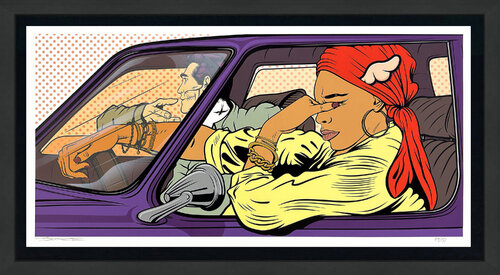 Silent Ride (framed, large hand signed screen print) by D*Face, Print for Sale on Singulart