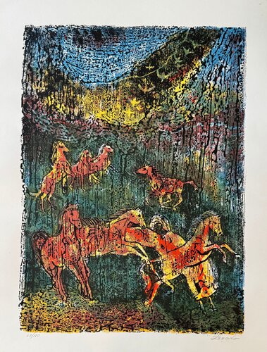 Wild horses in a ravine von Leonardo da Vinci, Druck kaufen auf Singulart