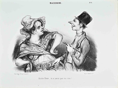 MACÉDOINE, No. 9 “Arrière fiston, tu n’auras pas ma rose !…” by Honoré Daumier, Print for Sale on Singulart